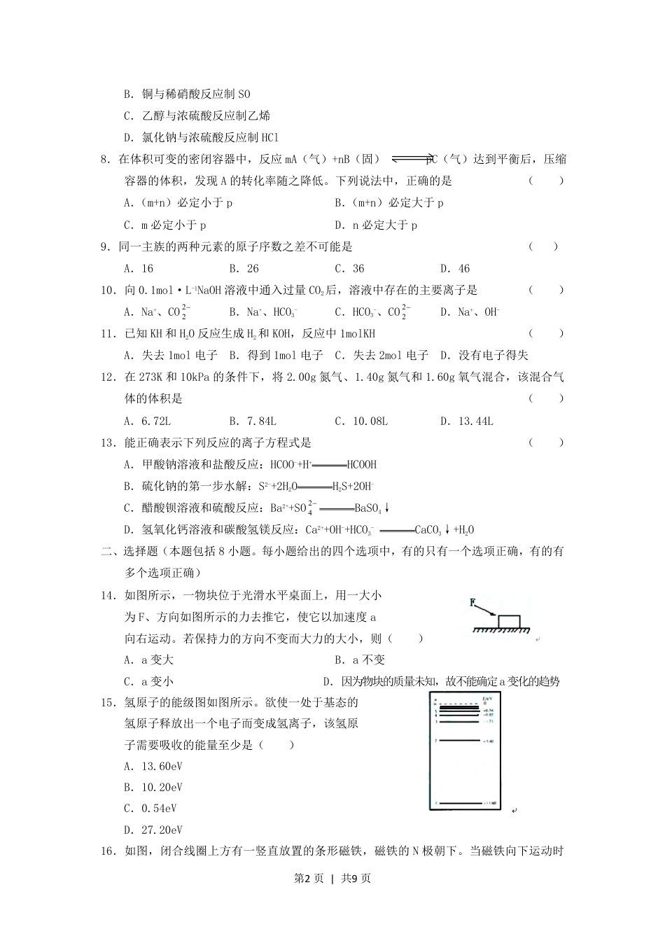 2005年内蒙古高考理科综合真题及答案.pdf_第2页