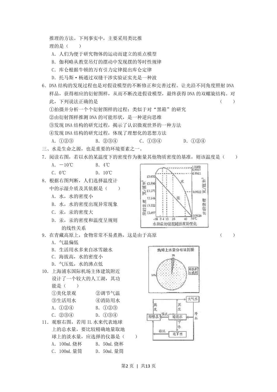 2005年上海高考理科综合真题及答案.pdf_第2页