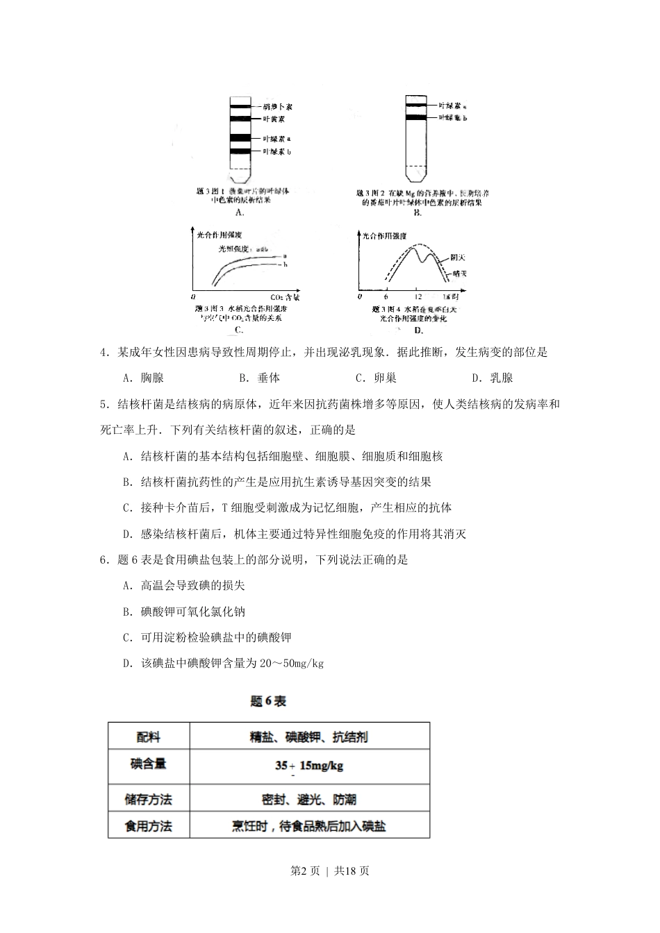 2007年重庆高考理科综合真题及答案.pdf_第2页