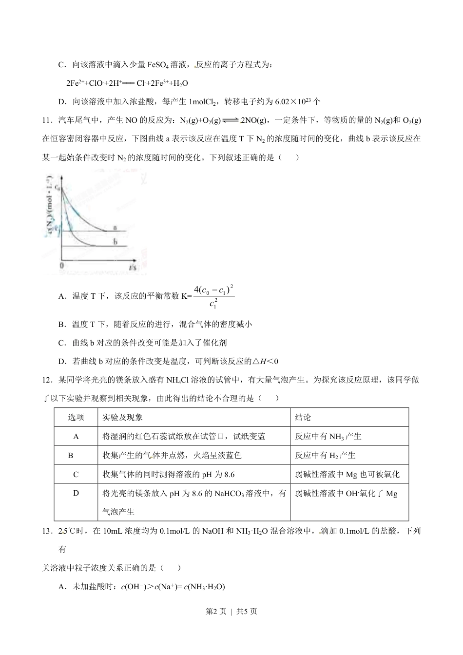 2015年高考化学试卷（安徽）（空白卷）.pdf_第2页