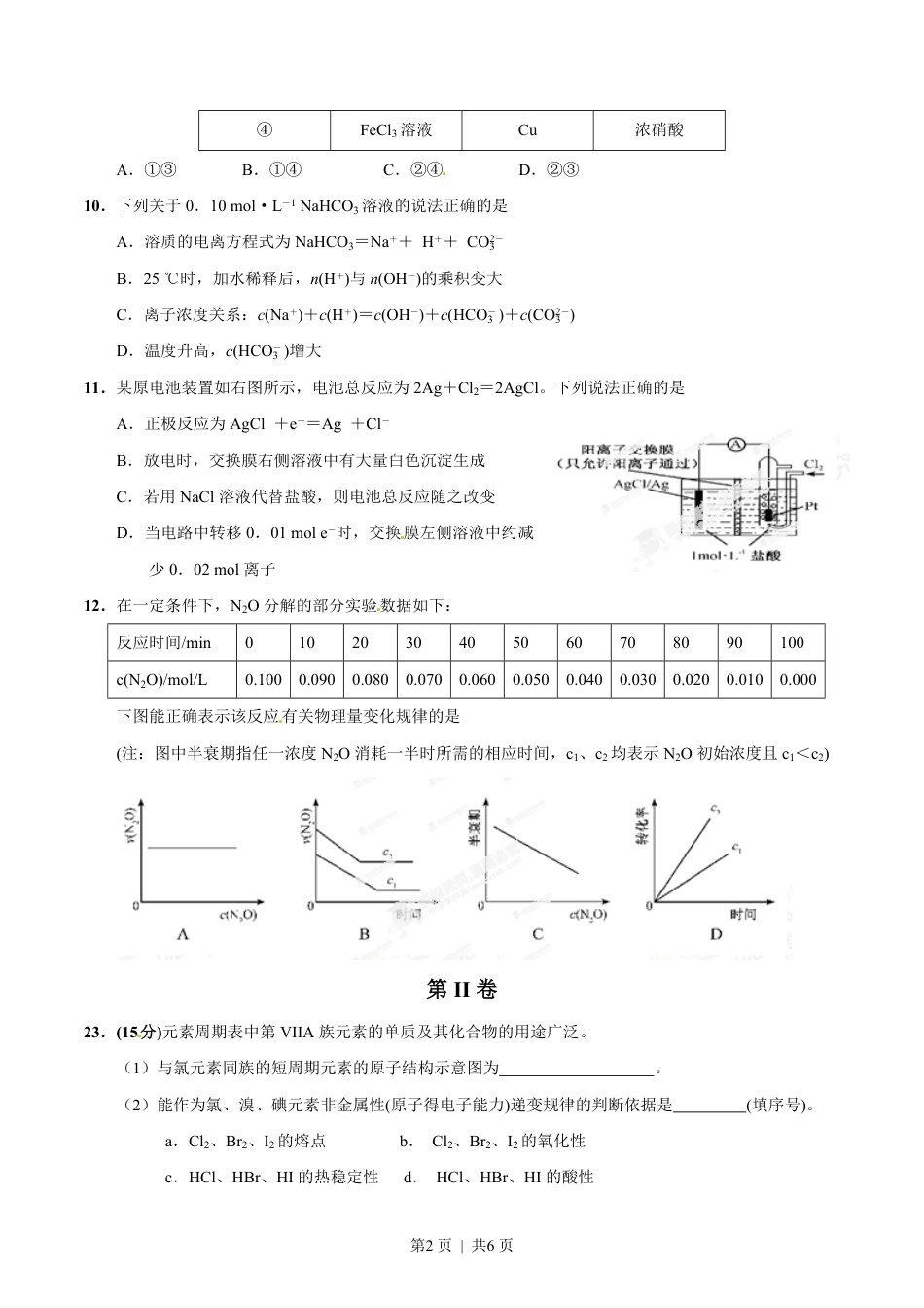 2014年高考化学试卷（福建）（空白卷）.pdf_第2页