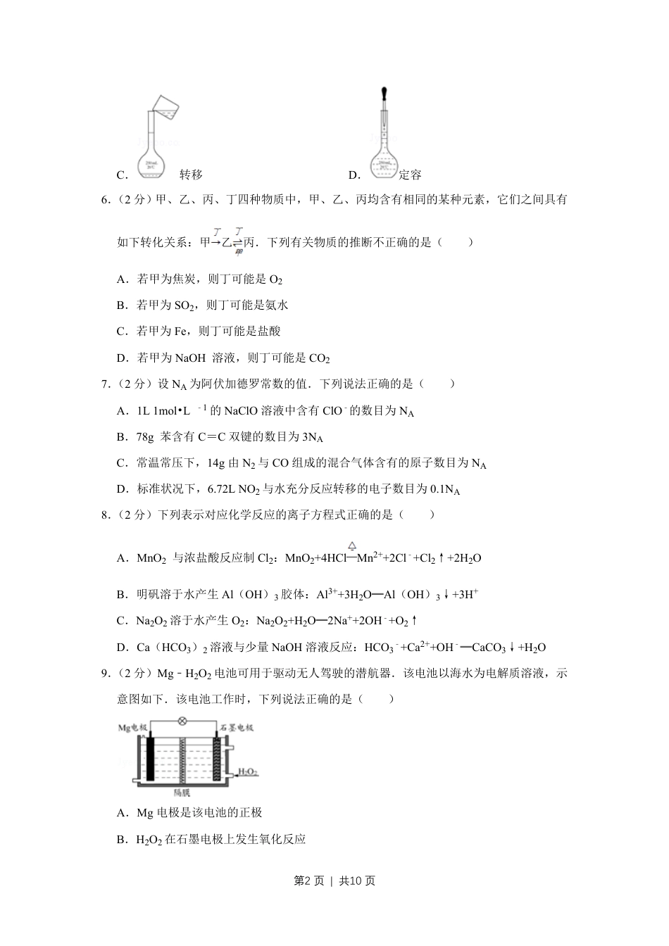 2013年高考化学试卷（江苏）（空白卷）   .pdf_第2页