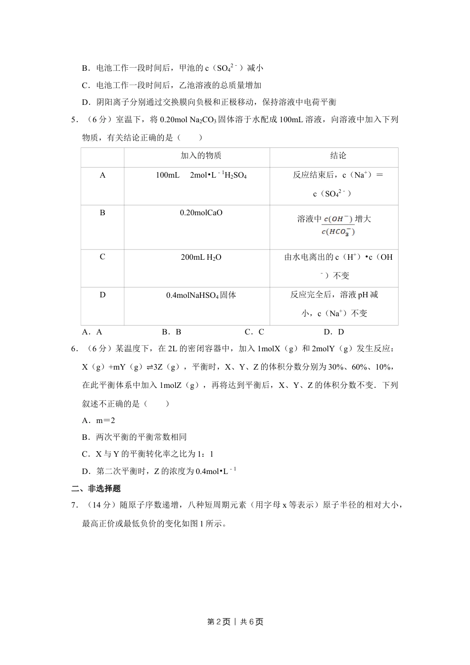 2015年高考化学试卷（天津）（空白卷）.doc_第2页