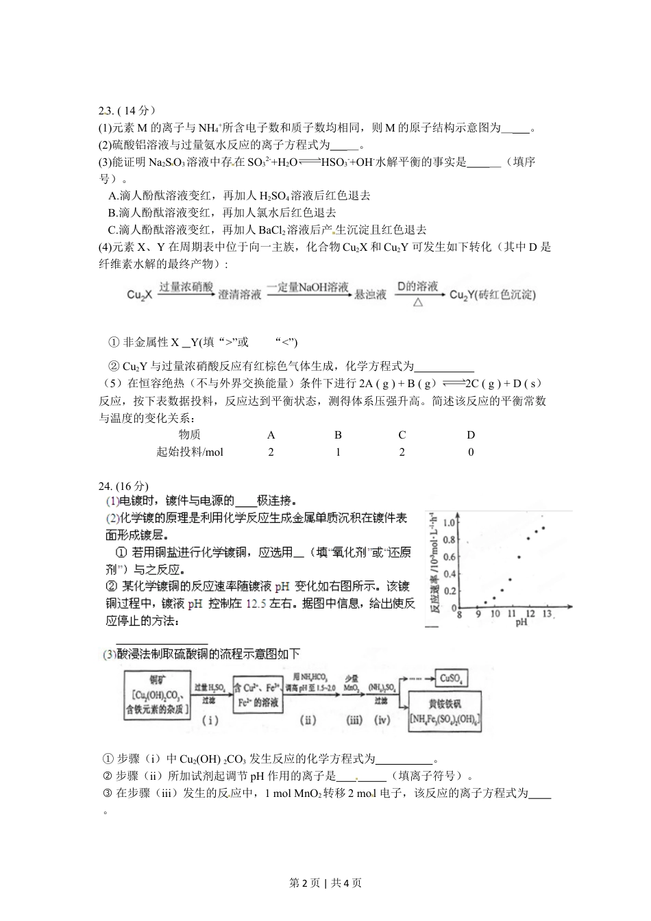 2012年高考化学试卷（福建）（空白卷）.doc_第2页