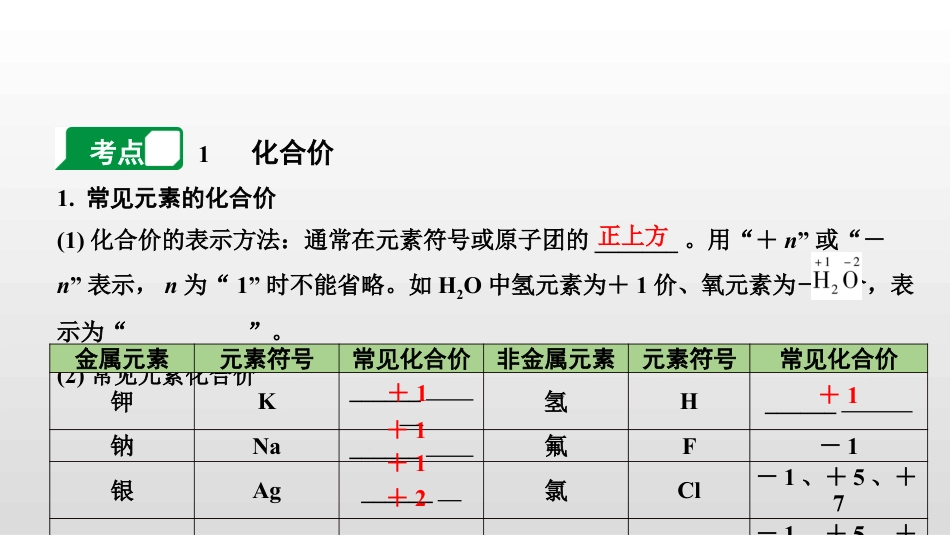 浙江中考化学一轮复习课件：第2讲 元素化合价与化学式(共17张PPT).pptx_第2页