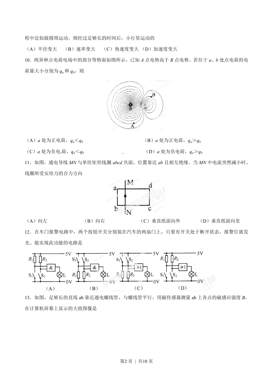 2013年高考物理试卷（上海）（空白卷）.pdf_第2页