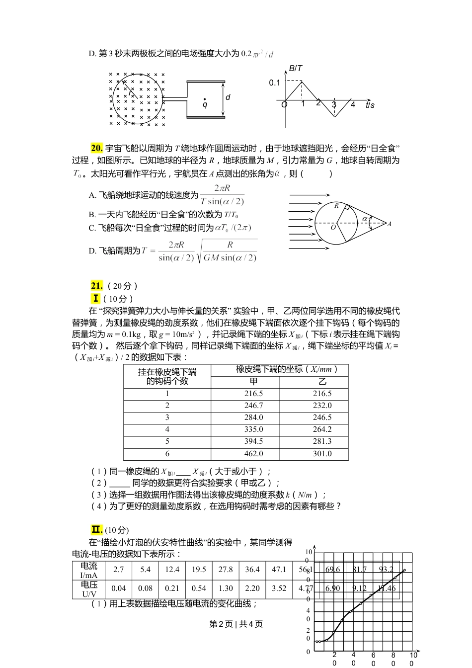 2011年高考物理真题（浙江）（空白卷）.doc_第2页