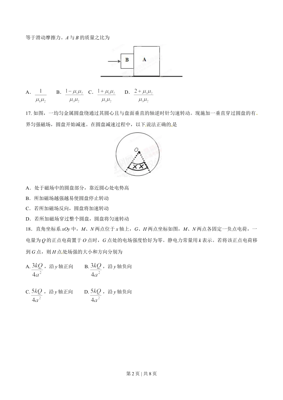 2015年高考物理试卷（山东）（空白卷）.doc_第2页