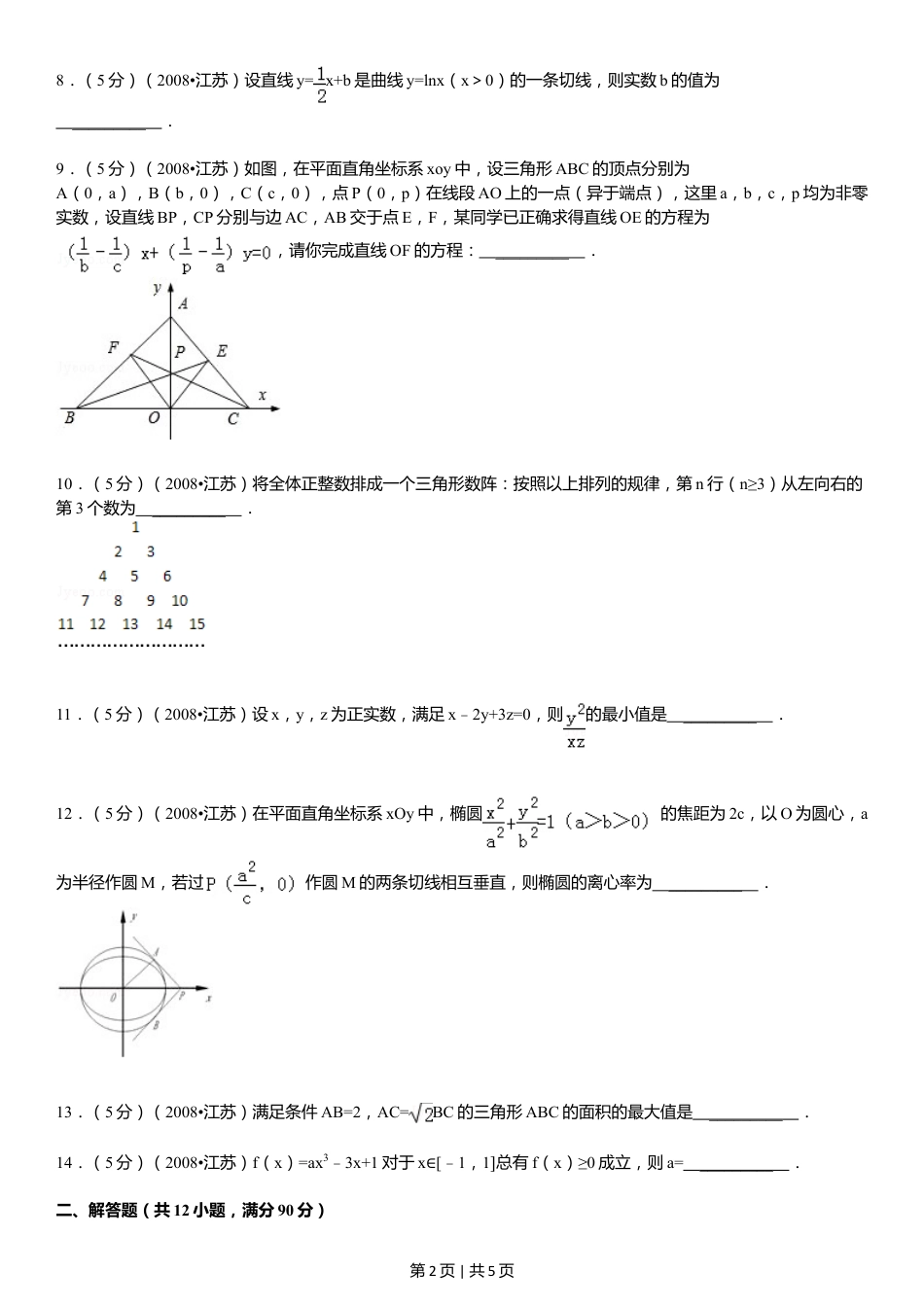 2008年高考数学试卷（江苏）（空白卷）.doc_第2页