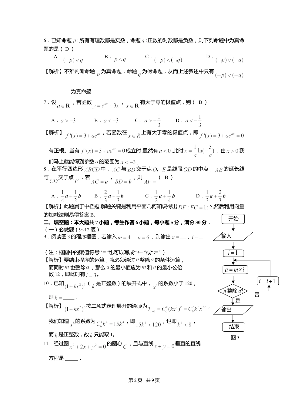 2008年高考数学试卷（理）（广东）（解析卷）.doc_第2页