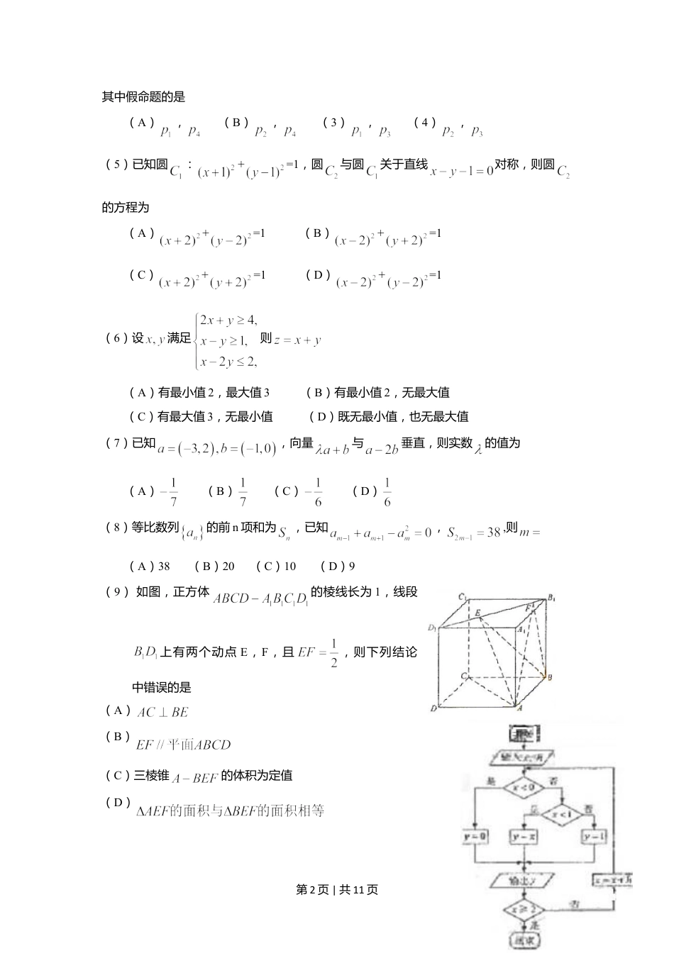 2009年高考数学试卷（文）（新课标）（海南宁夏）（解析卷）.doc_第2页