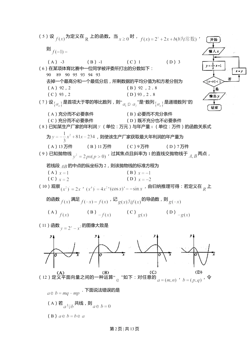 2010年高考数学试卷（文）（山东）（解析卷）.doc_第2页