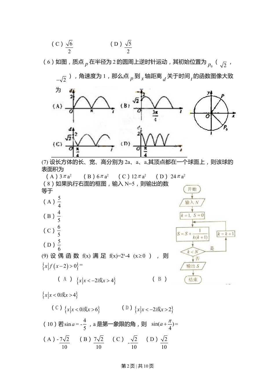 2010年高考数学试卷（文）（新课标）（海南宁夏）（解析卷）.doc_第2页