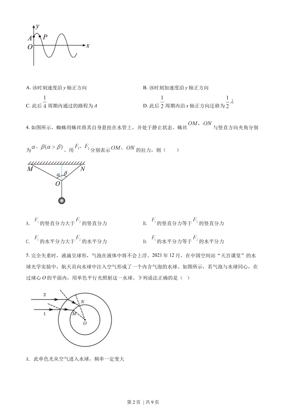 2022年高考物理试卷（辽宁）（空白卷）.docx_第2页