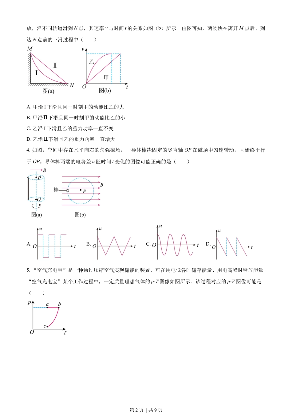 2023年高考物理试卷（辽宁）（空白卷）.docx_第2页