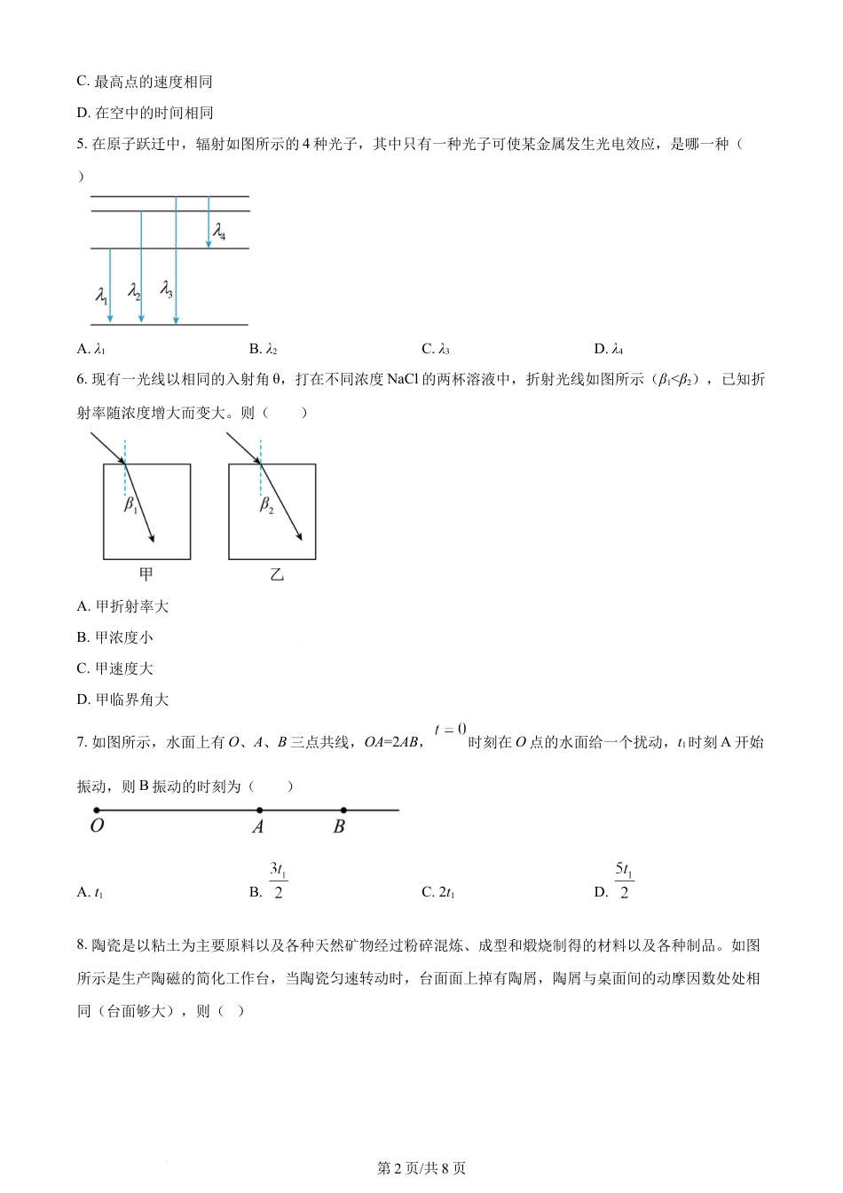 2024年高考物理试卷（江苏）（空白卷）.docx_第2页