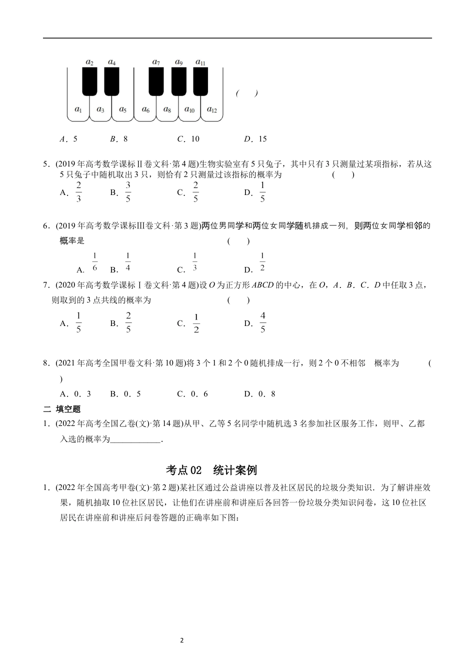 专题14   概率与统计（文选填题）（原卷版）.docx_第2页