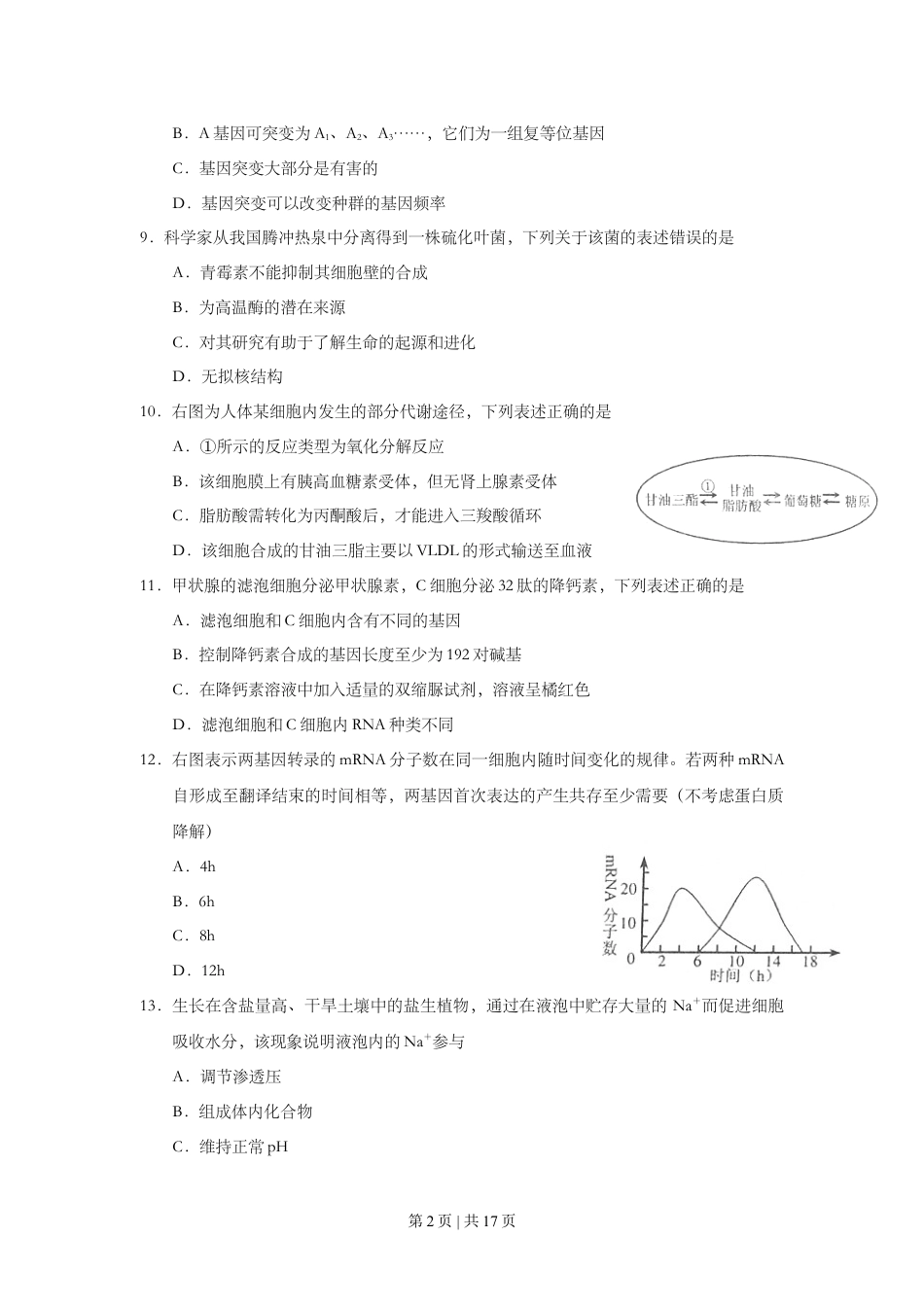 2011年高考生物试卷（上海）（解析卷）.doc_第2页