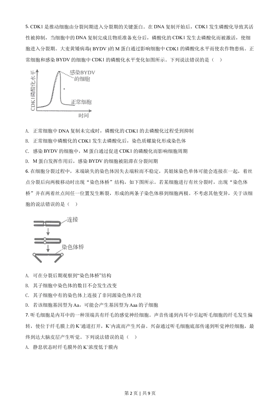 2020年高考生物试卷（山东）（空白卷）.doc_第2页