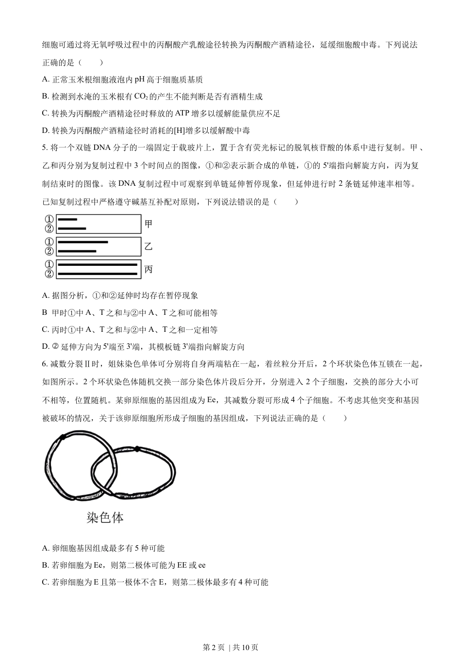 2023年高考生物试卷（山东）（空白卷）.docx_第2页