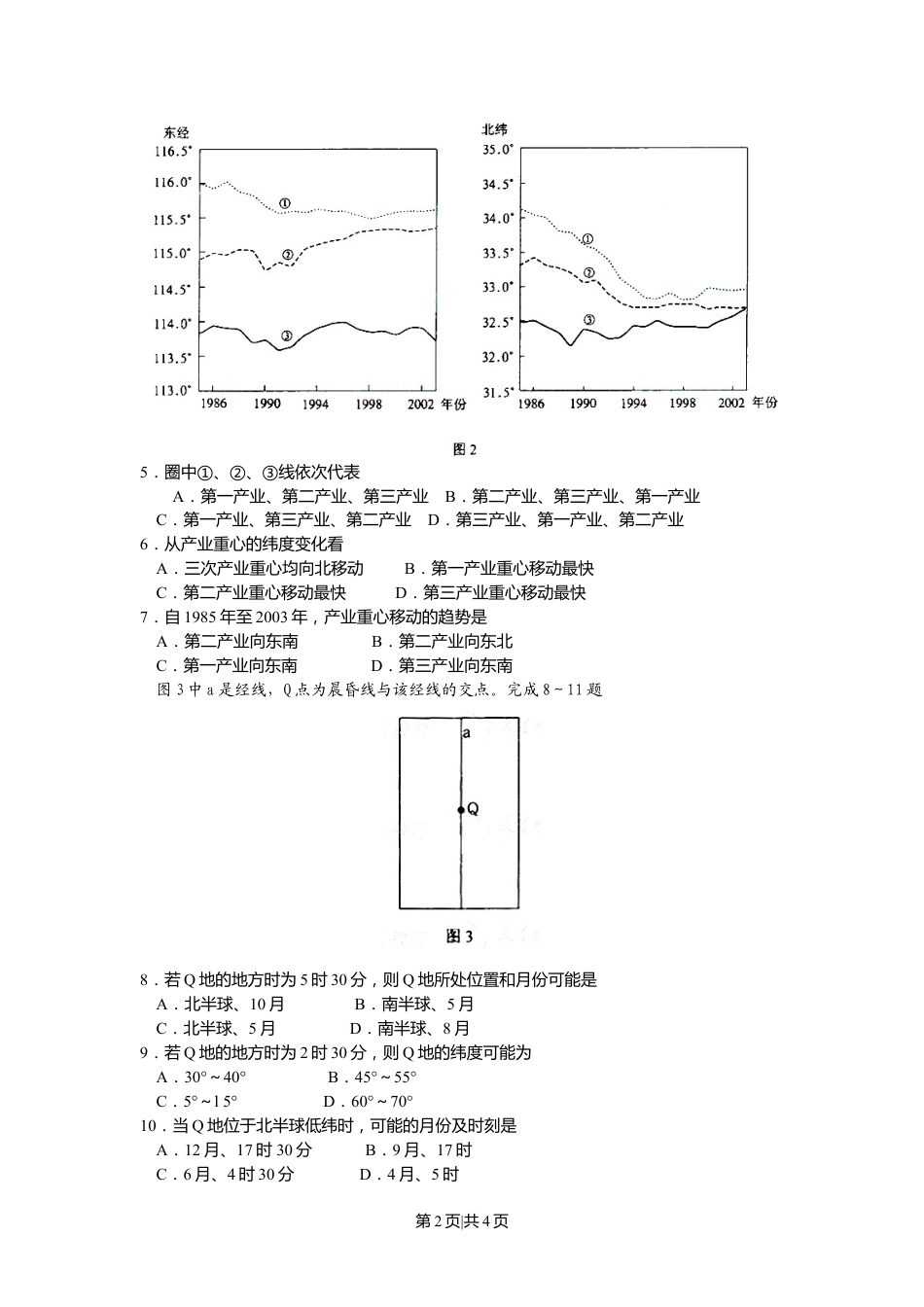 2008年高考地理试卷（浙江）（空白卷）.doc_第2页