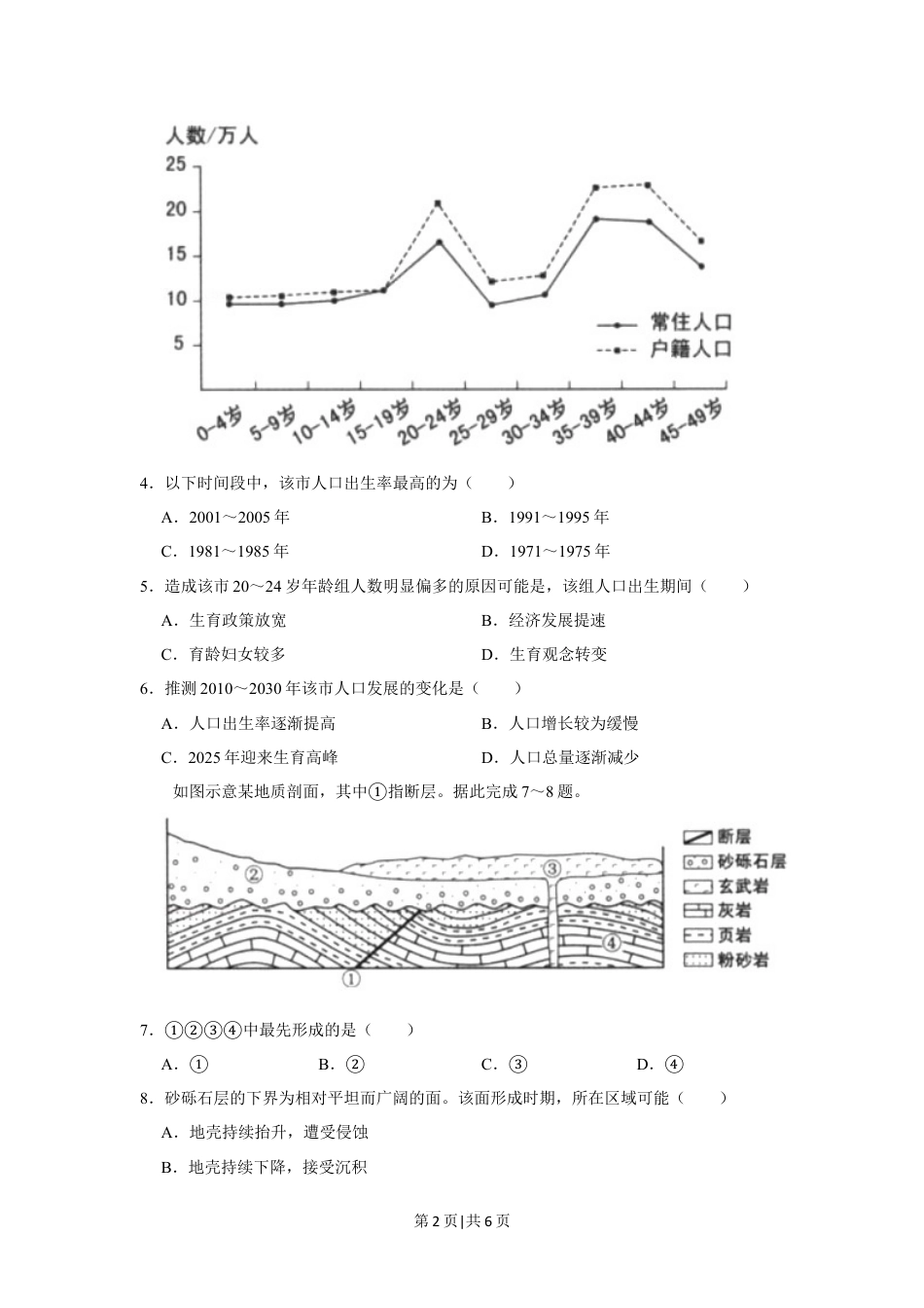 2020年高考地理试卷（新课标Ⅲ）（空白卷）.docx_第2页