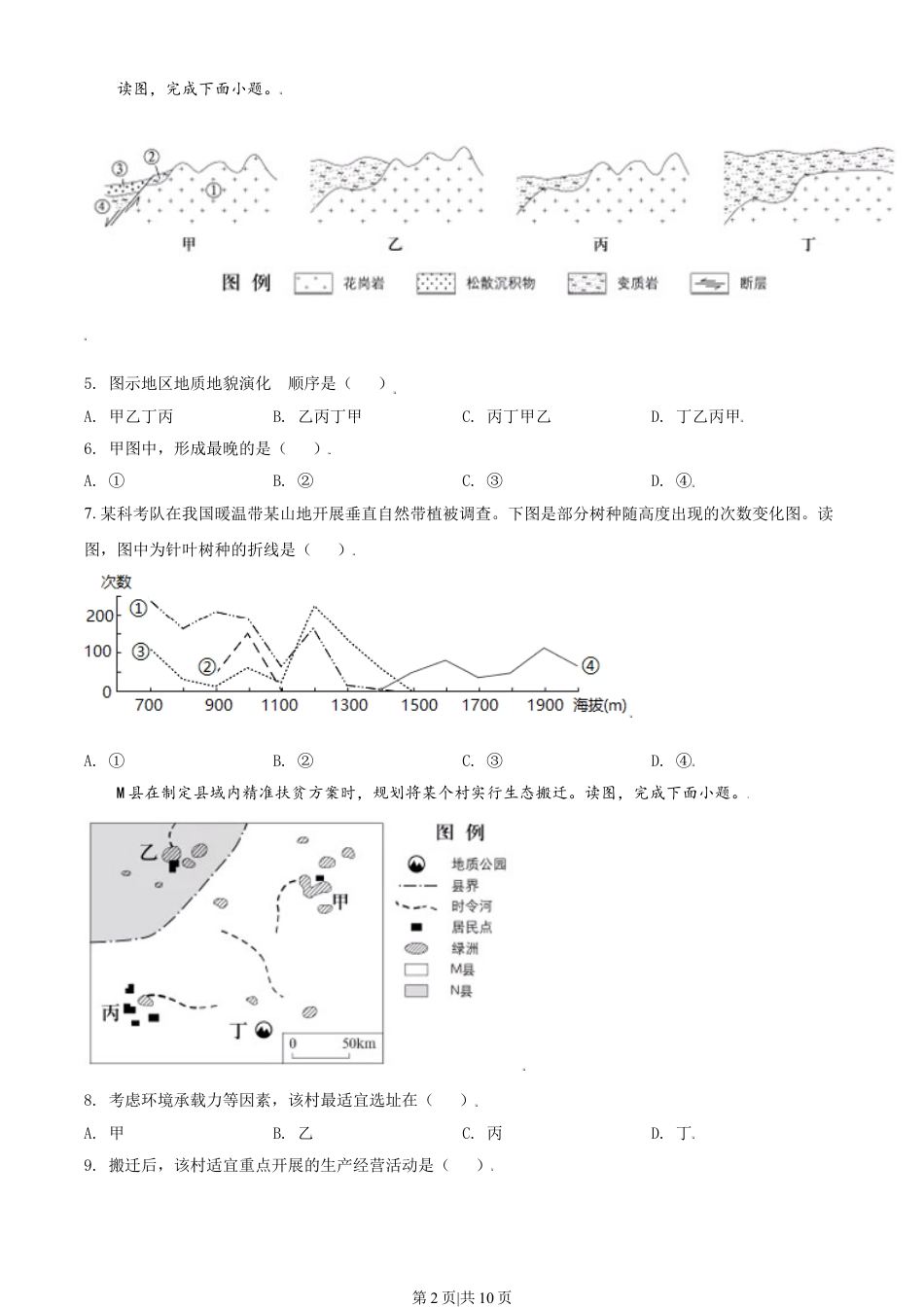 2021年高考地理试卷（北京）（空白卷）.doc_第2页