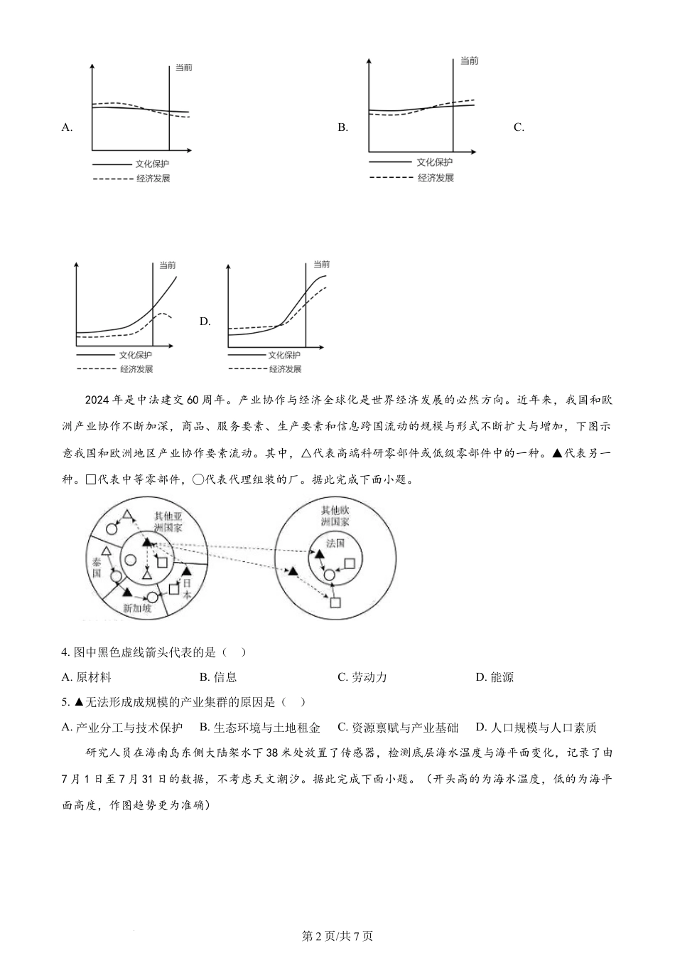 2024年高考地理试卷（福建）（空白卷）.docx_第2页