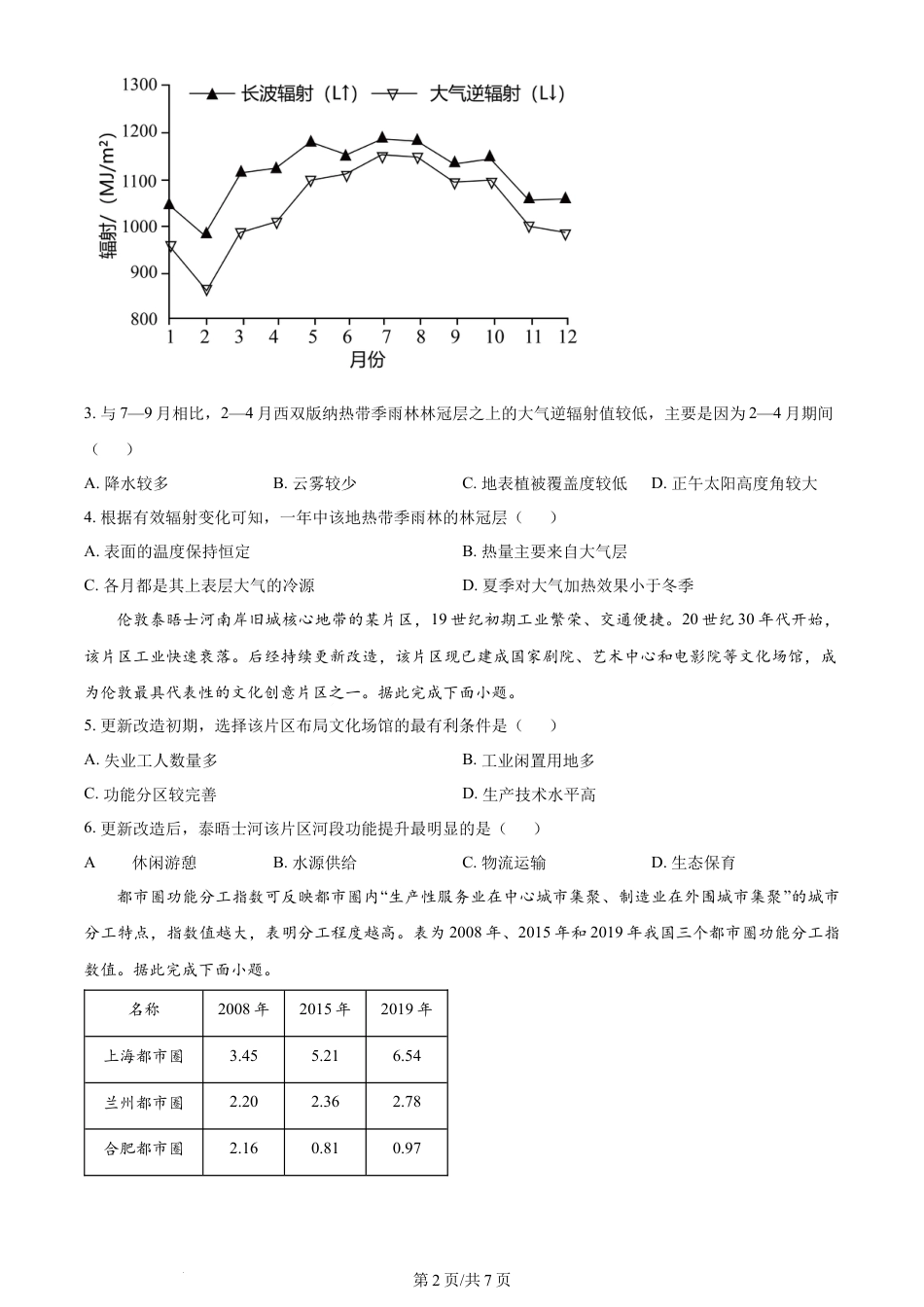 2024年高考地理试卷（广东）（空白卷）.docx_第2页