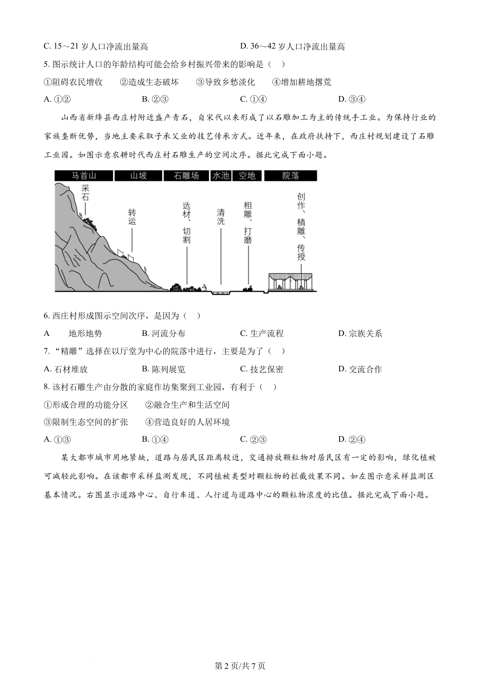 2024年高考地理试卷（湖南）（空白卷）.docx_第2页