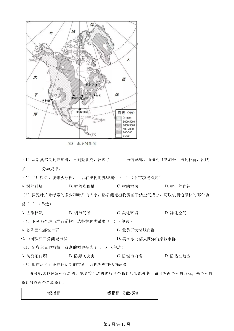 2024年高考地理试题（上海）（解析卷）.docx_第2页