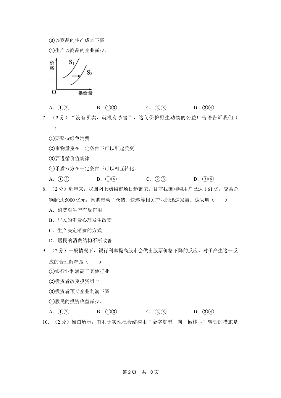 2012年高考政治试卷（江苏）（空白卷）.doc_第2页