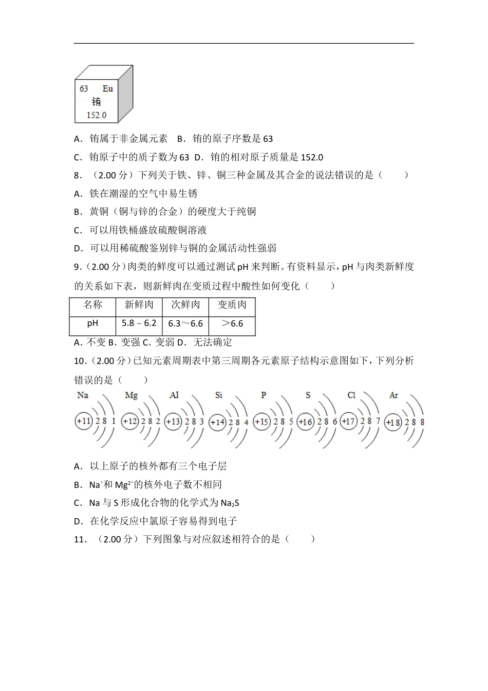 2018年四川省自贡市中考化学试卷（含解析版）kaoda.com.doc_第2页