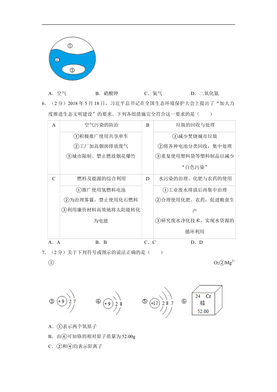 2019年宁夏中考化学试卷（学生版）kaoda.com.doc_第2页