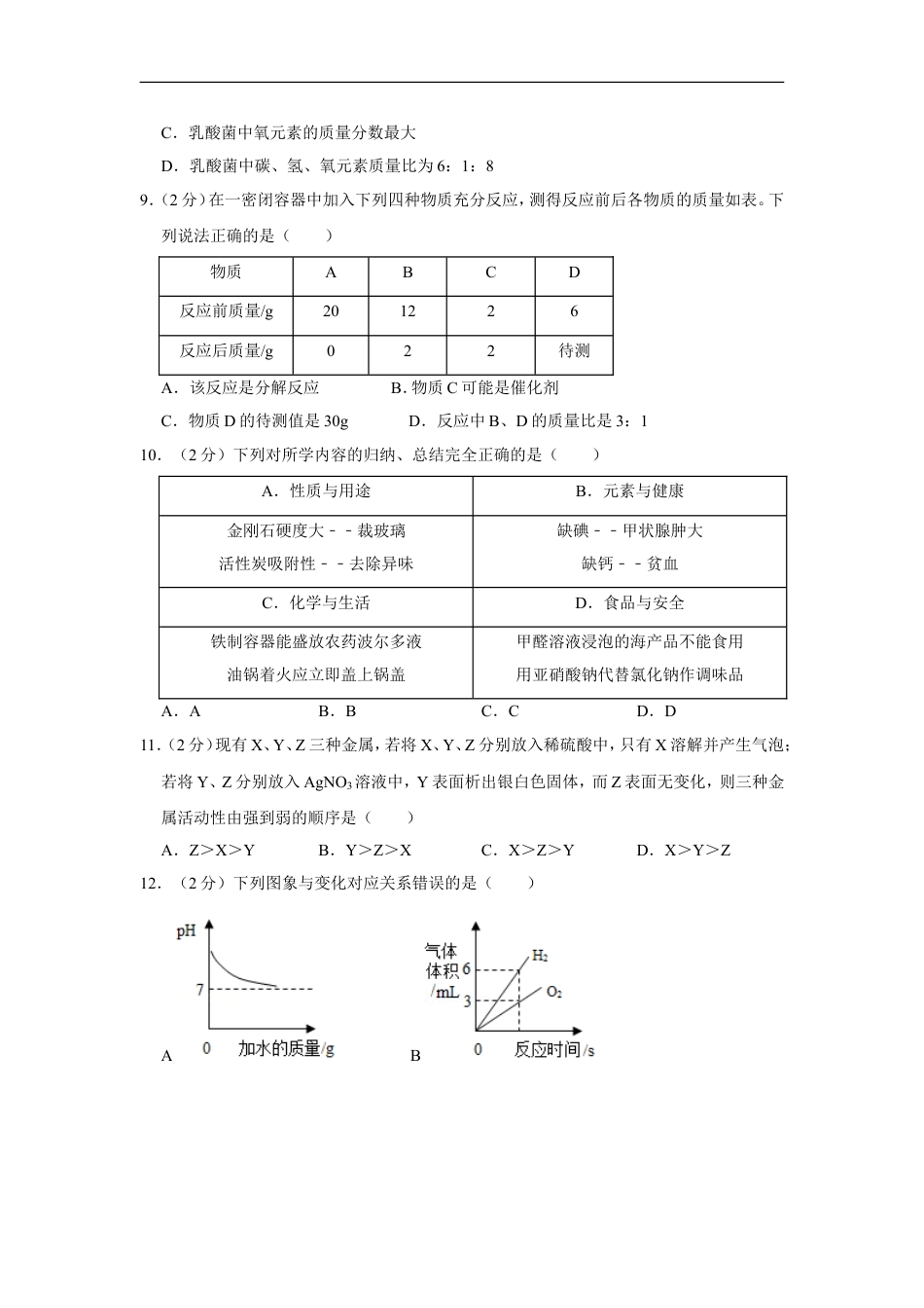 2019年青海省中考化学试卷（省卷）（含解析版）kaoda.com.doc_第2页