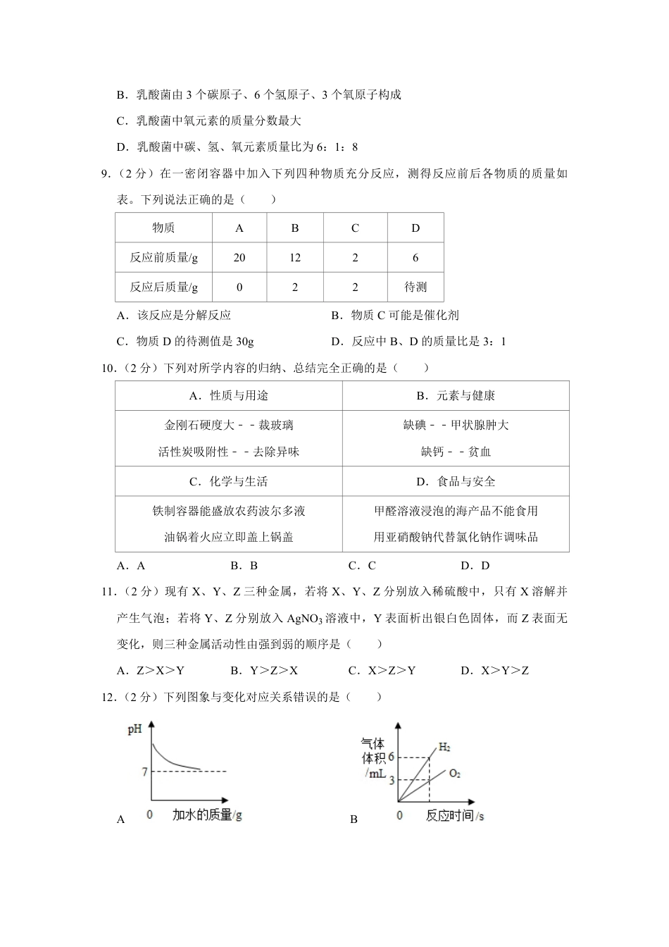 2019年青海省中考化学试卷（省卷）【原卷版】kaoda.com.pdf_第2页