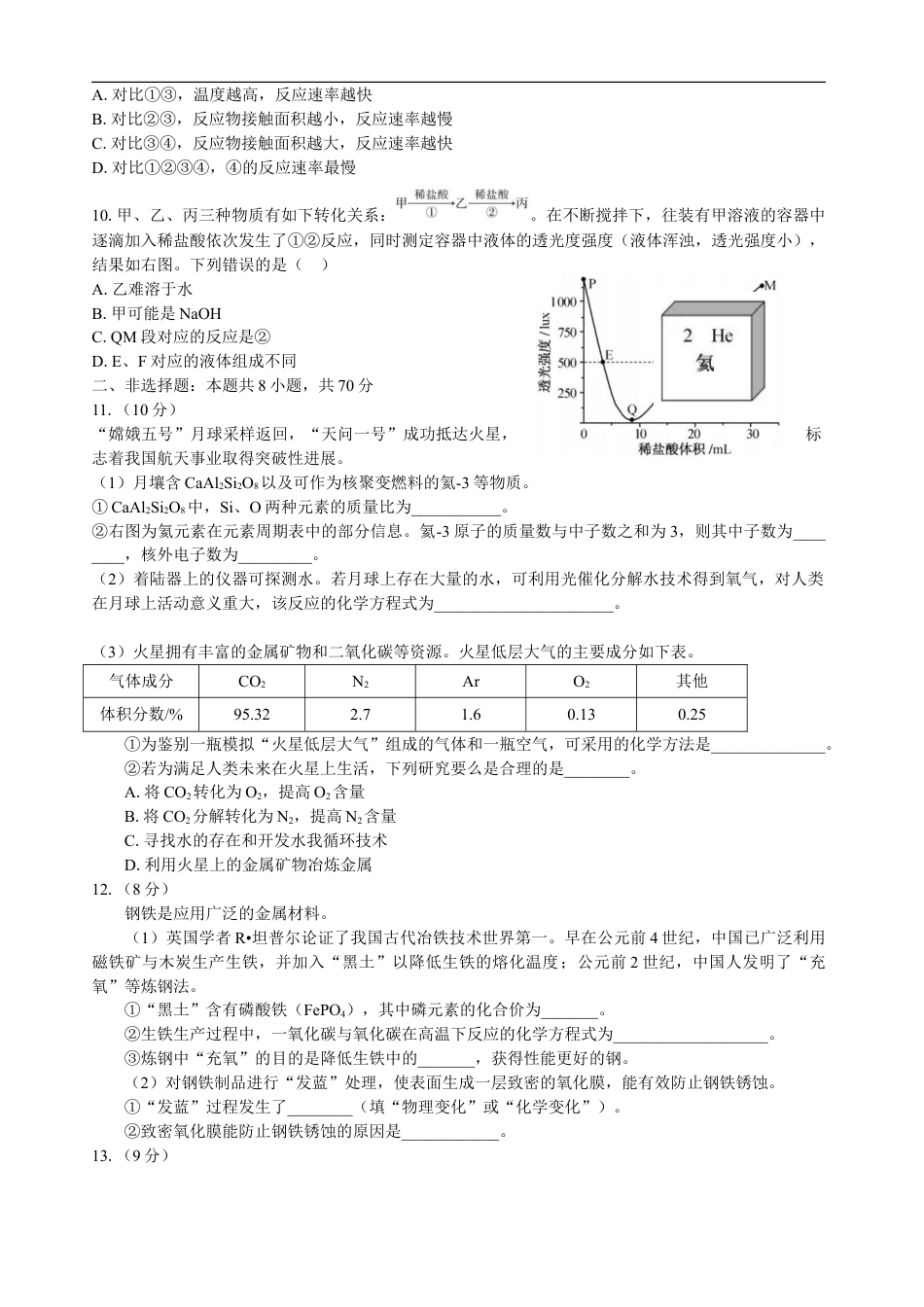 2021年福建省中考化学真题kaoda.com.doc_第2页