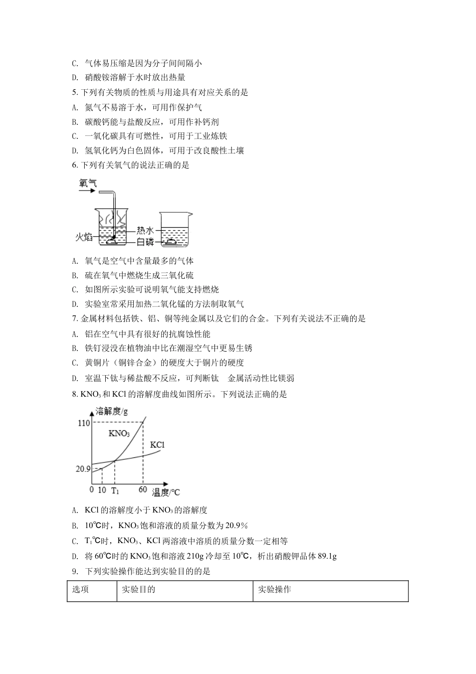 kaoda.com：2021年江苏省南通市中考化学试题（原卷版）kaoda.com.doc_第2页