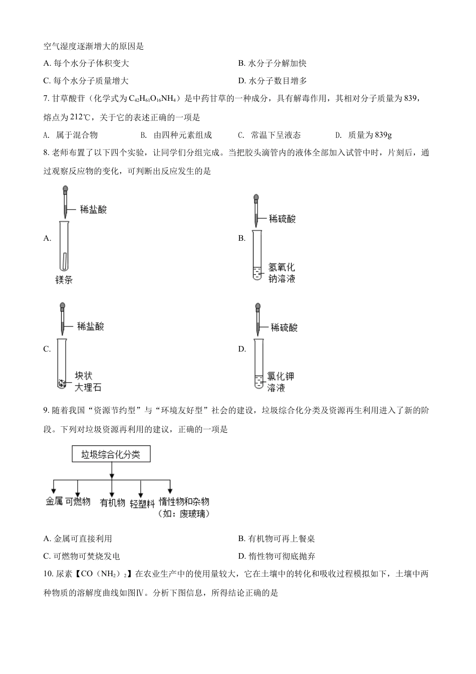 kaoda.com：2022年山西省晋中市中考化学真题（原卷版）kaoda.com.docx_第2页