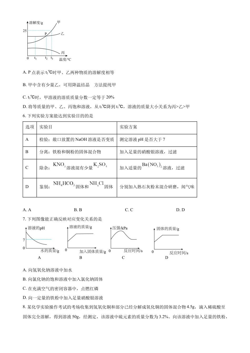 kaoda.com：2023年四川省达州市中考化学真题（原卷版）kaoda.com.docx_第2页