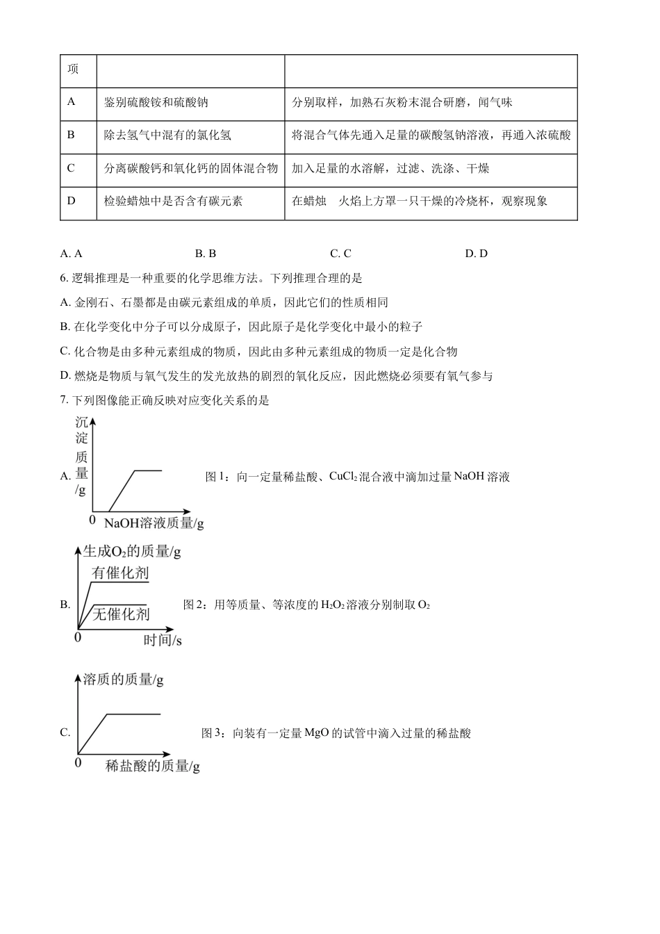 kaoda.com：2024年四川省广元市中考化学真题（原卷版）kaoda.com.docx_第2页