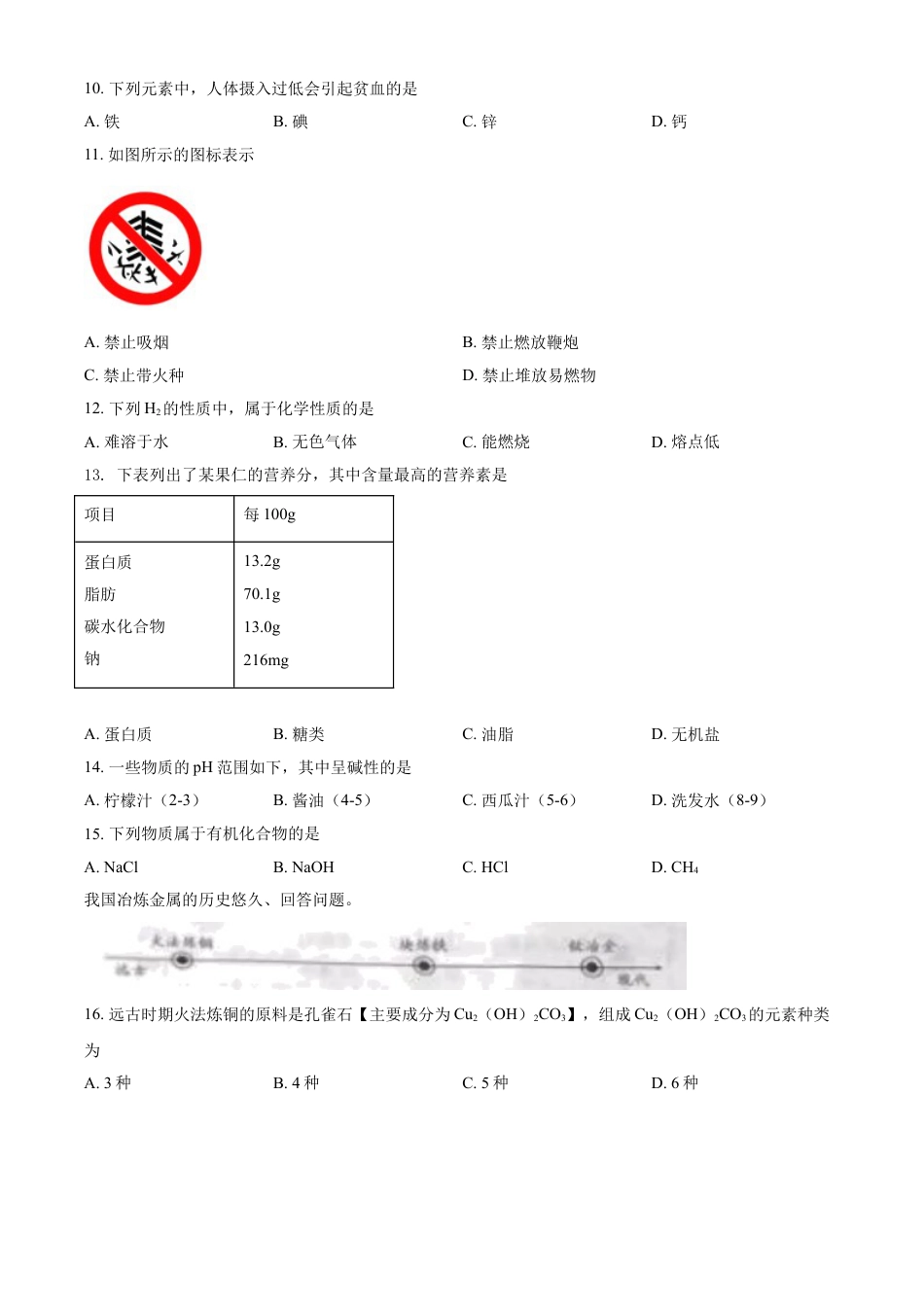 北京市2021年度中考化学真题与答案kaoda.com.doc_第2页