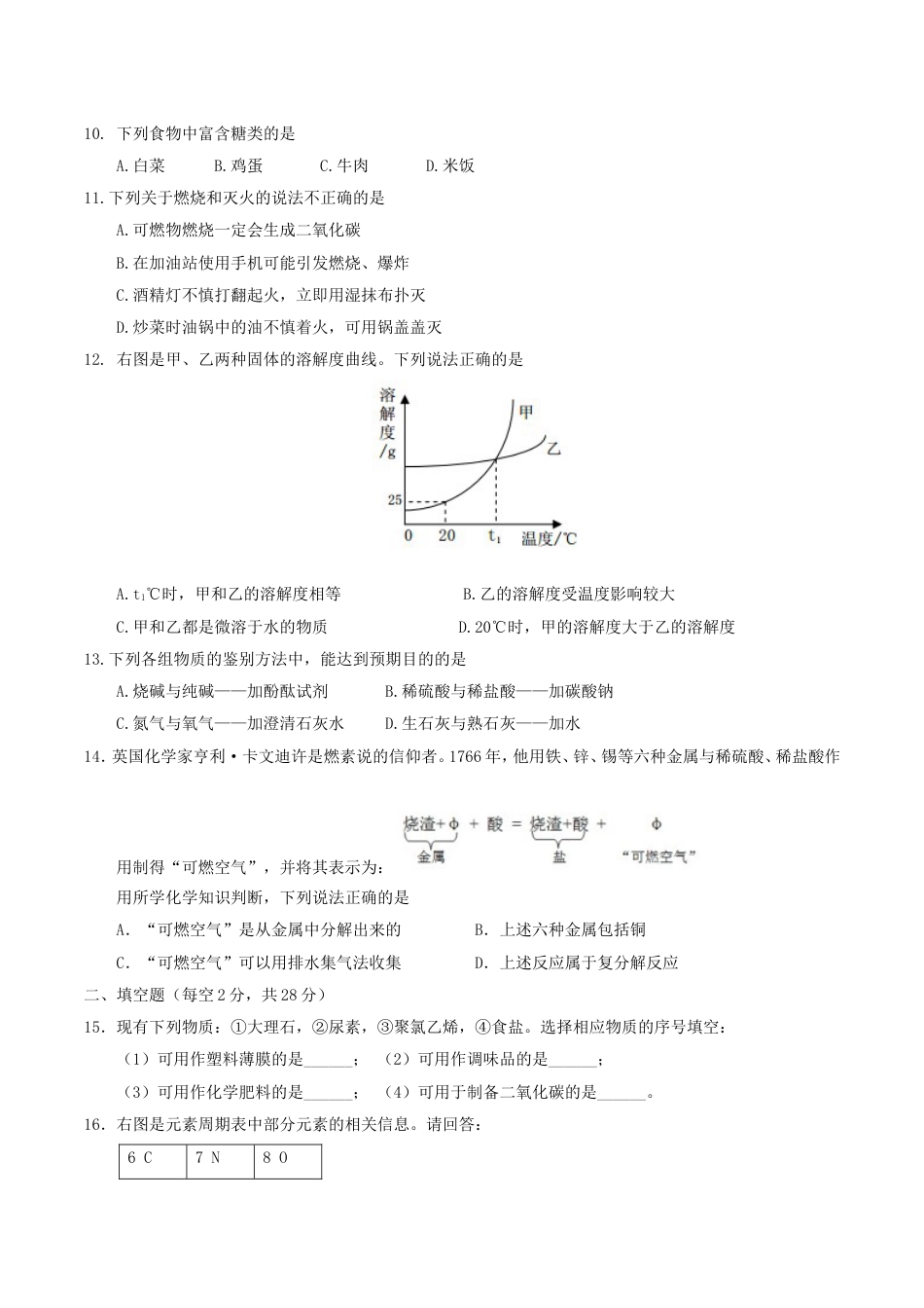 海南省2017年中考化学真题试题（含答案）kaoda.com.DOC_第2页