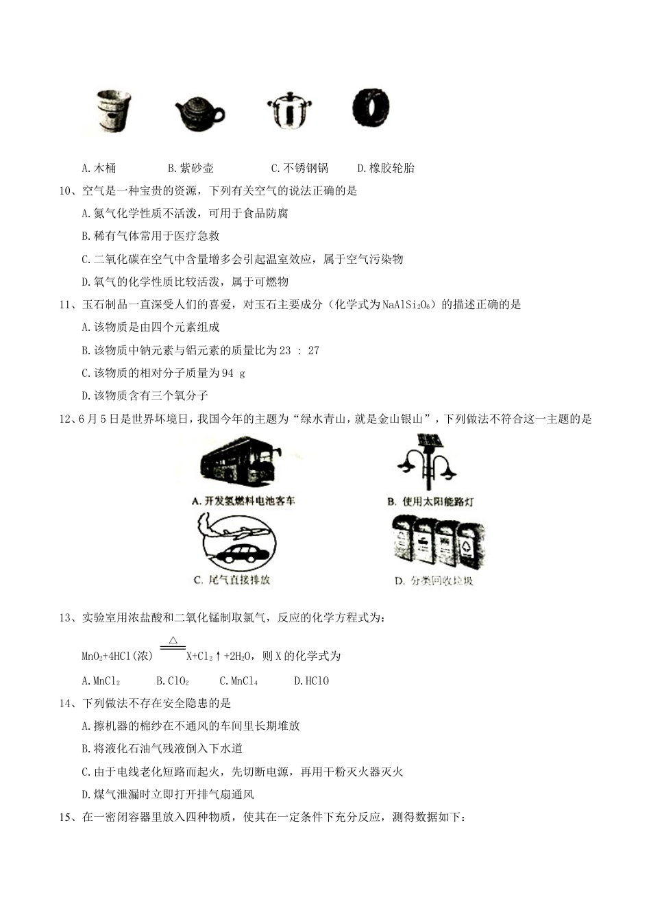 黑龙江省龙东地区2017年中考化学真题试题（含答案）kaoda.com.DOC_第2页