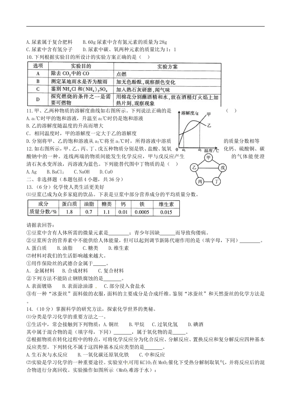 江苏省连云港市2016年中考化学真题试题（含答案）kaoda.com.DOC_第2页