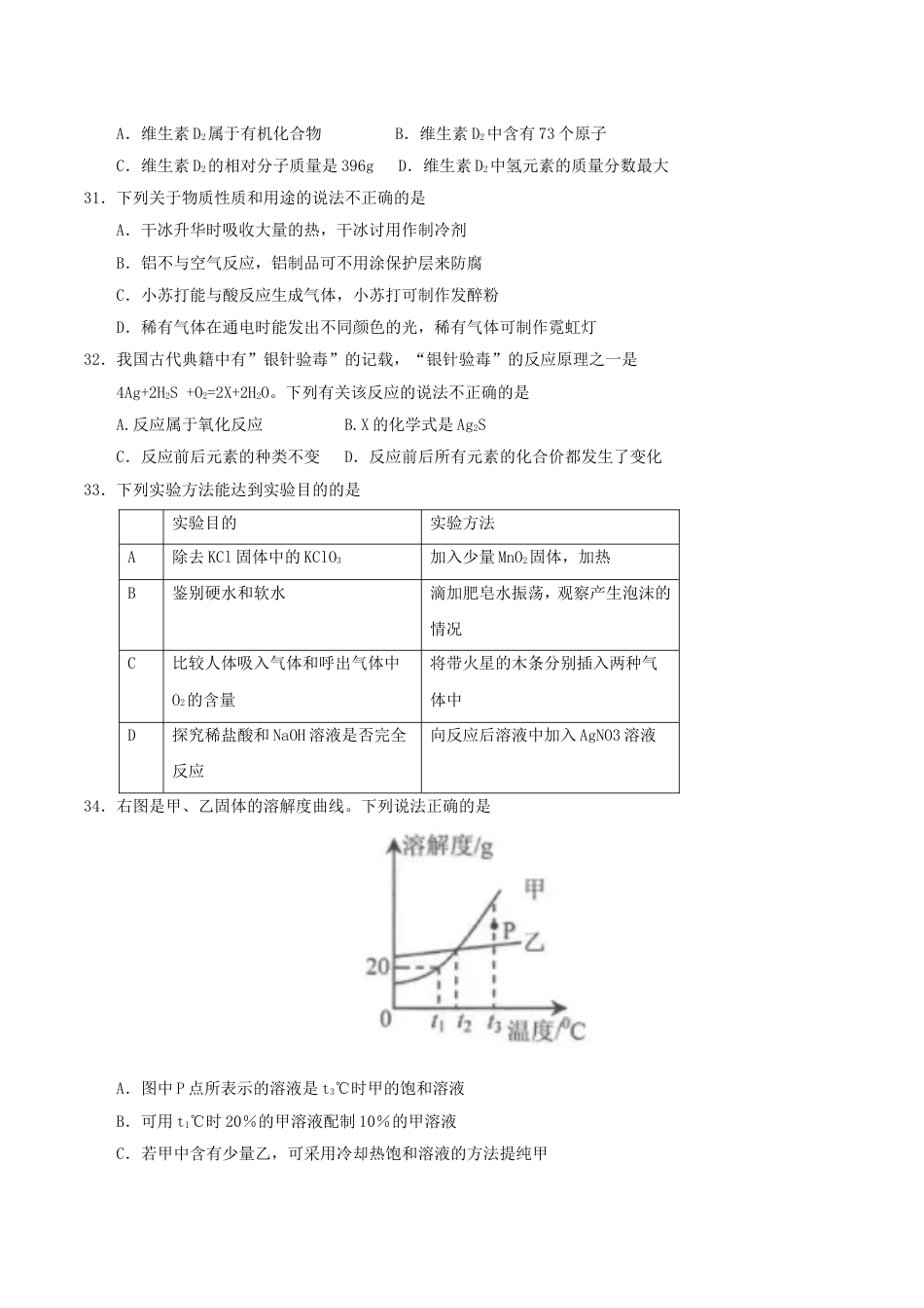 江苏省连云港市2017年中考化学真题试题（含答案）kaoda.com.DOC_第2页