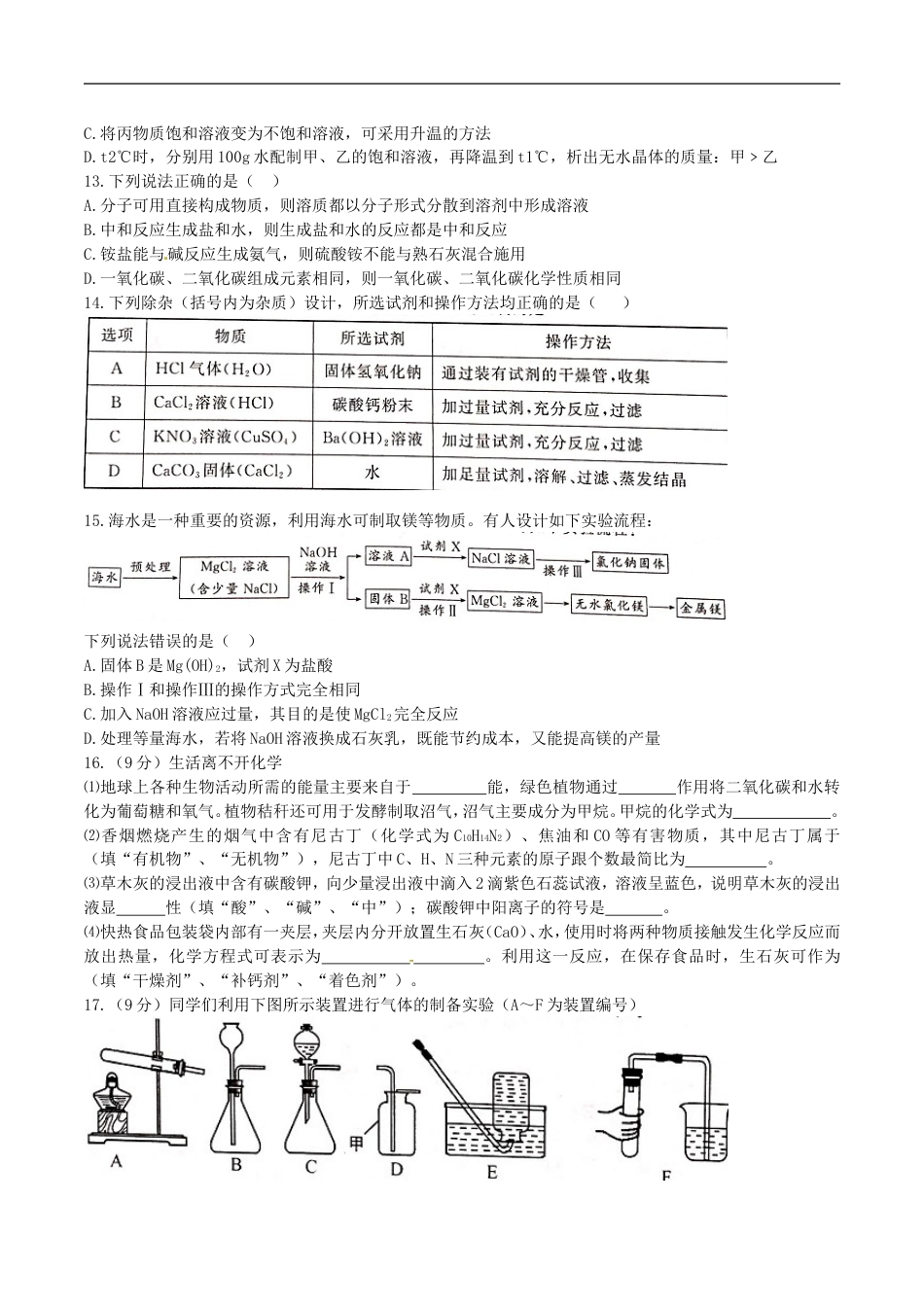 江苏省泰州市2016年中考化学真题试题（含答案）kaoda.com.DOC_第2页