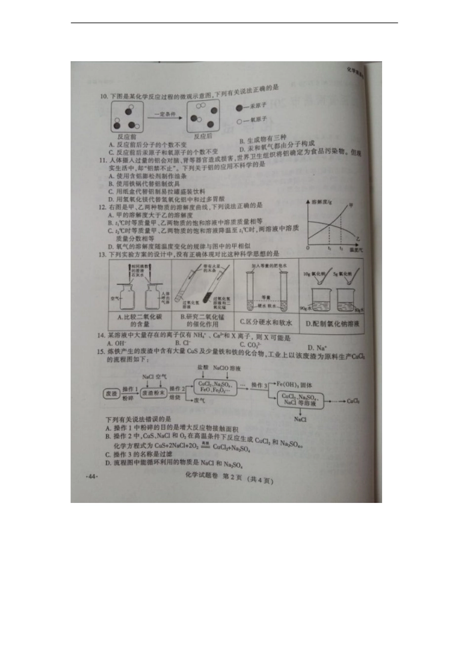 江西省南昌市2015年中考化学真题试题（扫描版，含答案）kaoda.com.doc_第2页