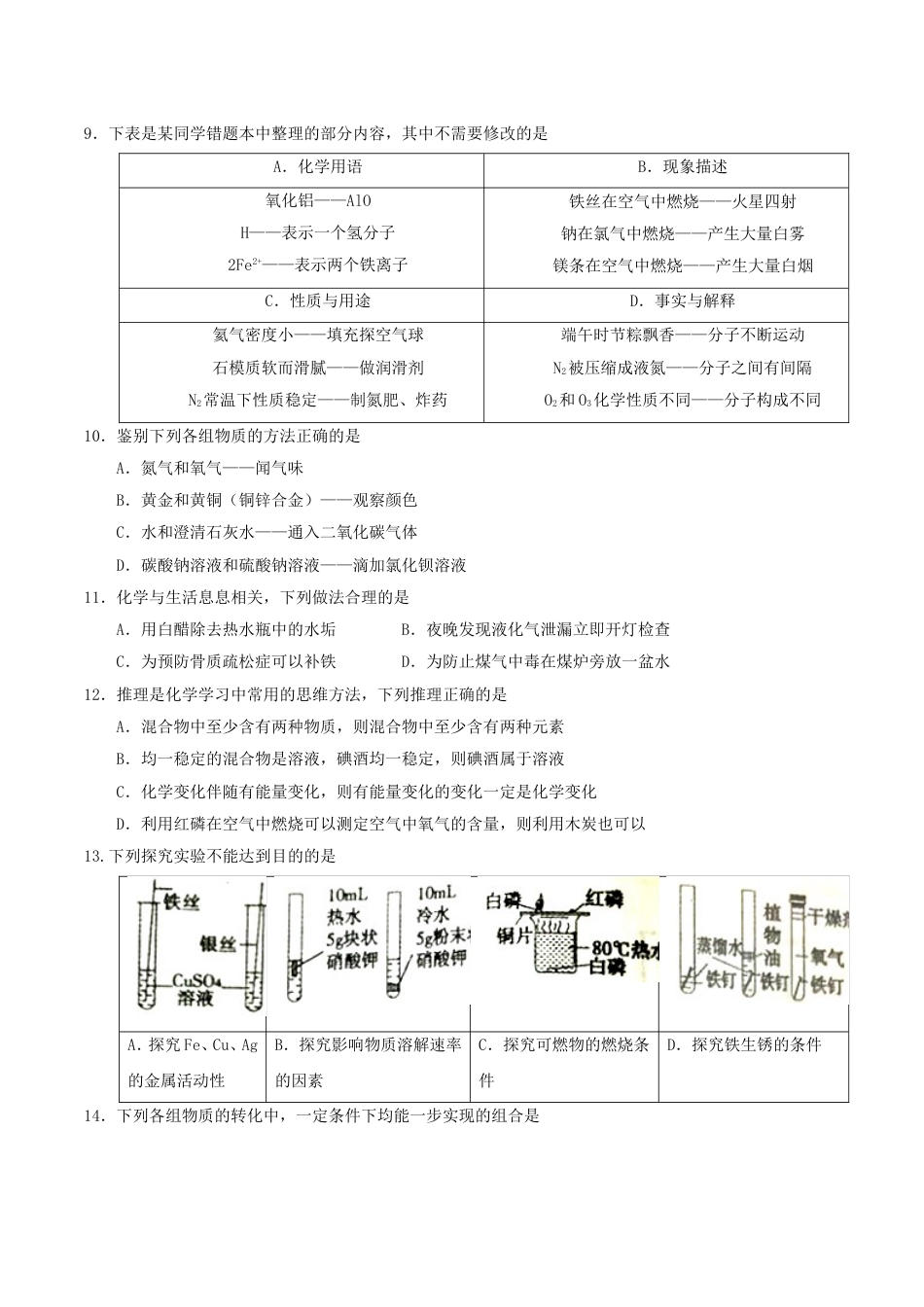 内蒙古赤峰市2017年中考化学真题试题（含答案）kaoda.com.DOC_第2页