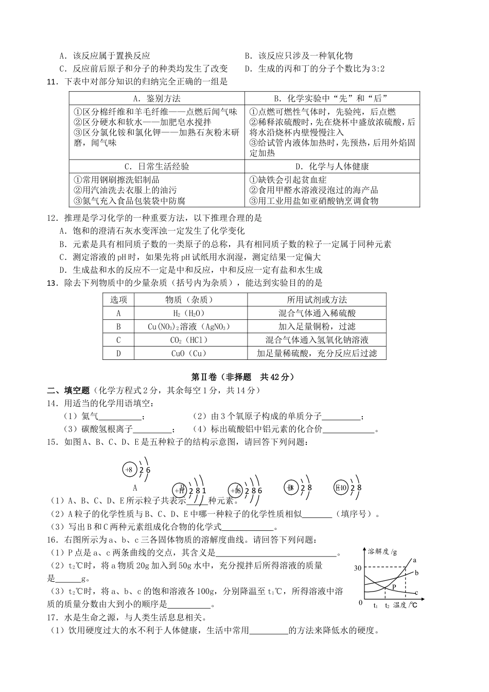 青海省西宁市2019年中考化学真题试题kaoda.com.doc_第2页